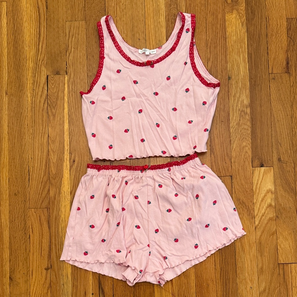 Pink Sleeveless Pajama Set